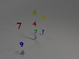 Example spatial configuration of colored digits.